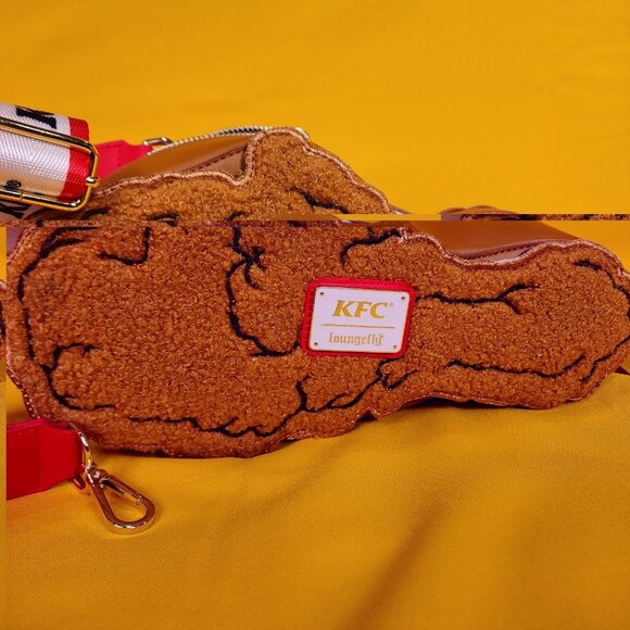 Loungefly KFC Fried Chicken Drumstick Sherpa Crossbody Bag Fast Food NEW - Picture 8 of 12
